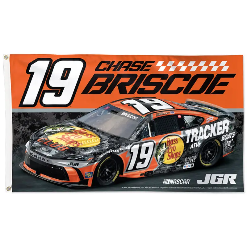 Chase Briscoe NASCAR #19 Bass Pro Tracker Huge 3' x 5' DELUXE Banner FLAG - Wincraft 2025