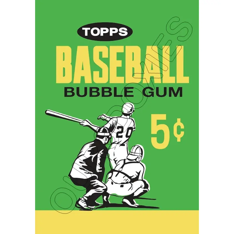 1964 Topps Baseball Wax Pack Wrapper Store Counter Advertising Standup Sign - 1015