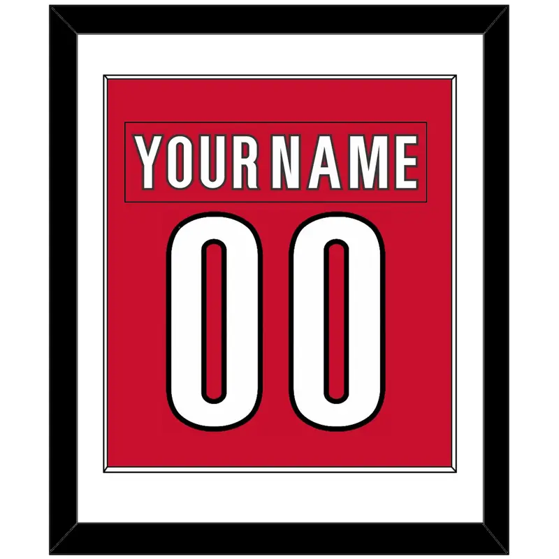 Carolina Nameplate & Number (Back) Combined - Home Red (2017-2022) - Single Mat 1