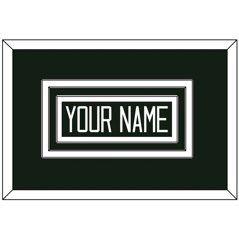 Michigan State Hockey Nameplate - Road Green - Triple Mat 1