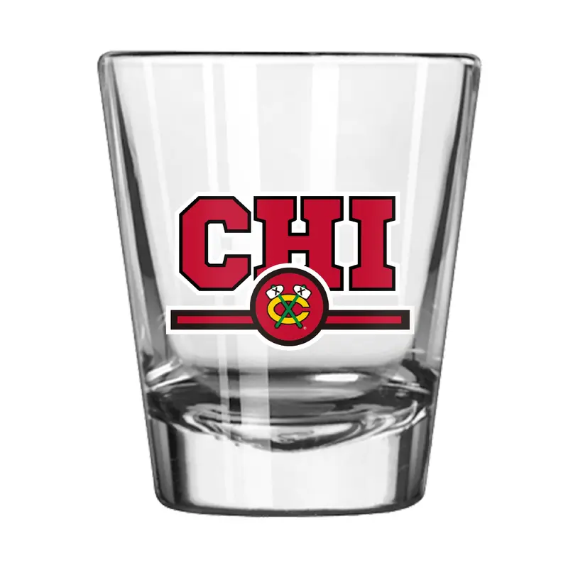 Chicago Blackhawks 2oz Letterman Shot Glass