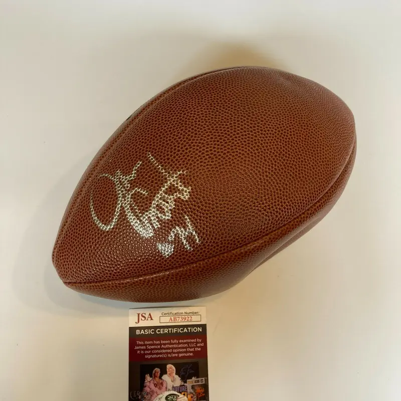 Jim Covert Signed Wilson Official NFL Football JSA COA