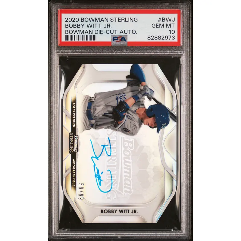 Bobby Witt Jr. 2020 Bowman Sterling Die-Cut Auto #59/99 PSA 10 Gem Mint