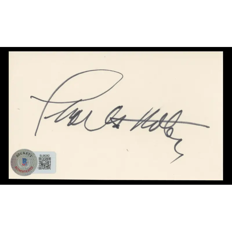 Charlton Heston The Ten Commandments Signed 3x5 Index Card BAS #BL98282