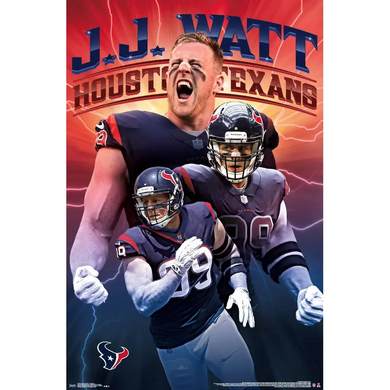 JJ Watt "Electric" Houston Texans NFL Football Wall Poster - Trends International 2019