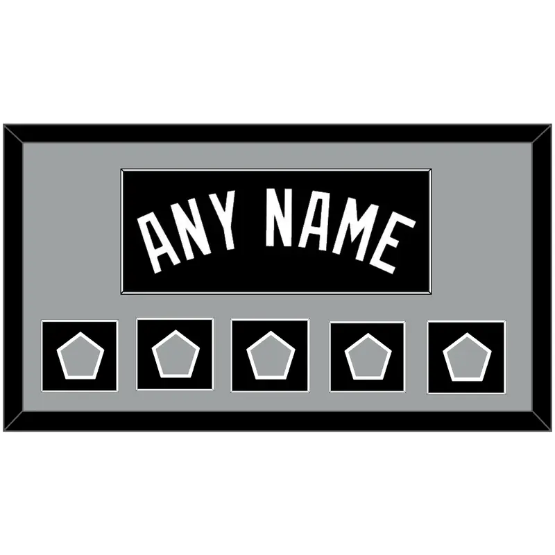 San Antonio Name With 5 Champions Banner Patches - Road Black (1989-2002) - Single Mat 2