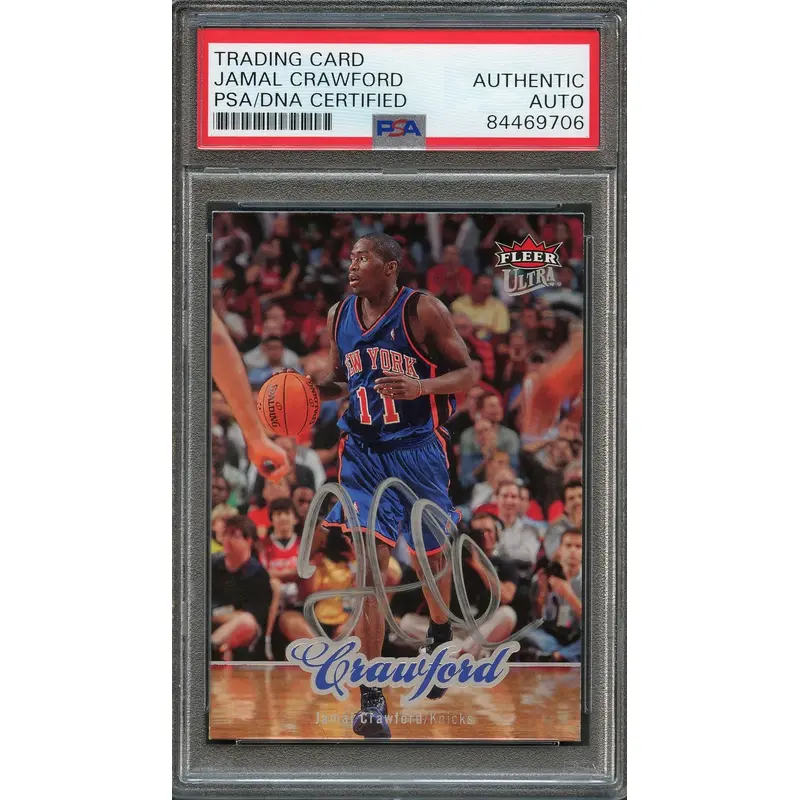 2007-08 Fleer Ultra #128 Jamal Crawford Signed Card AUTO PSA Slabbed Knicks