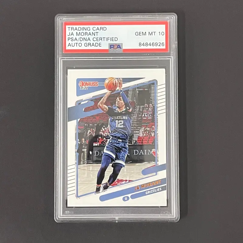 2021-2022 Panini Donruss #76 Ja Morant Autographed PSA/DNA GEM MT 10