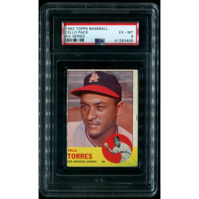 1963 Topps Baseball Unopened 6th Series Cello Pack PSA 6