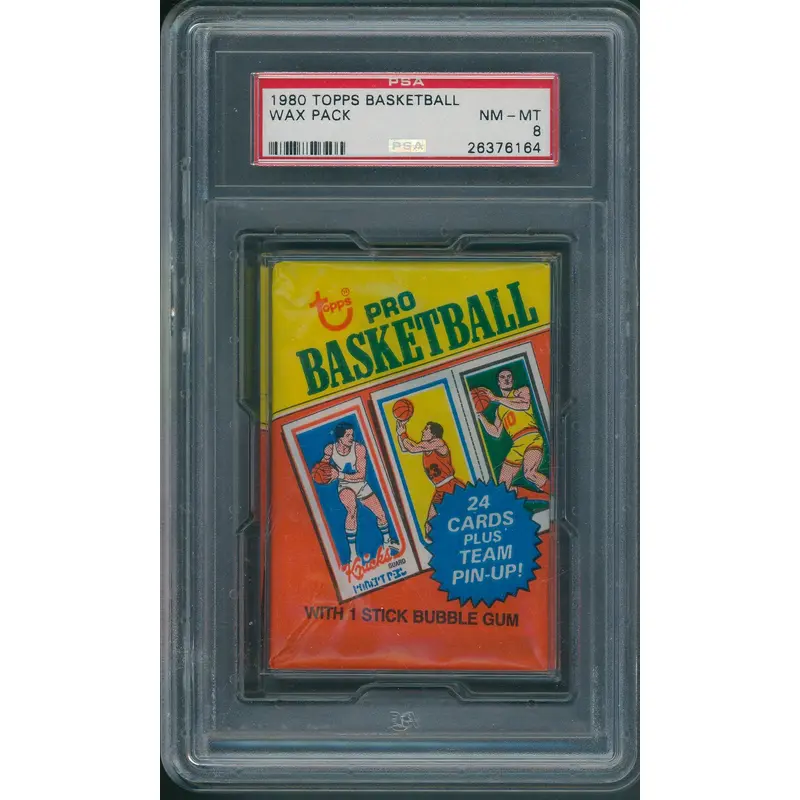 1980 1980/81 Topps Basketball Unopened Wax Pack PSA 8