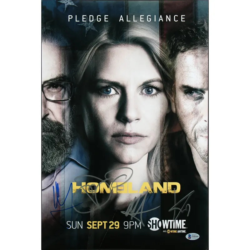 Homeland (4) Patinkin, Klattenoff, Friend & Saylor Signed 12x18 Photo BAS