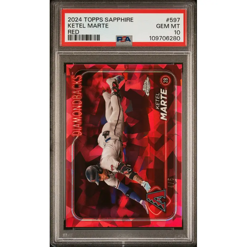 Ketel Marte 2024 TOpps Chrome Sapphire Red #4/5 PSA 10 Gem Mint