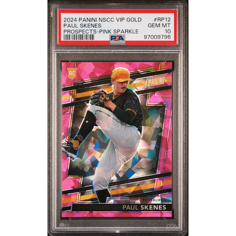 Paul Skenes 2024 Panini National VIP Gold Pink Sparkle #53/88 PSA 10 Gem Mint