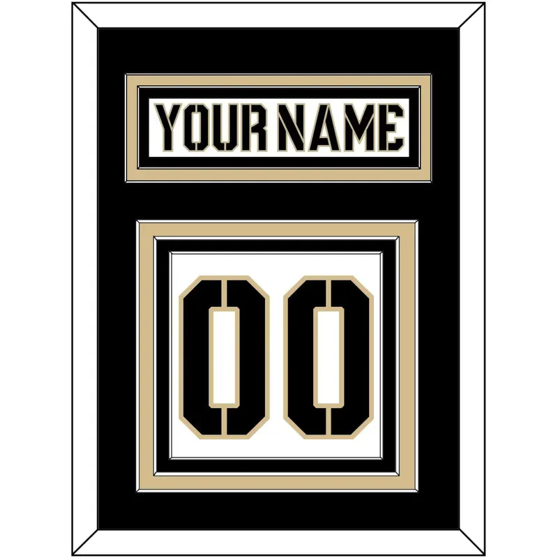 Army Hockey Nameplate & Number (Back) - Home White (2017-2018) - Triple Mat 2