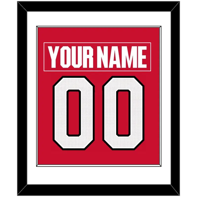 Ottawa Nameplate & Number (Back) Combined - Home Red (2017-2020) - Single Mat 1