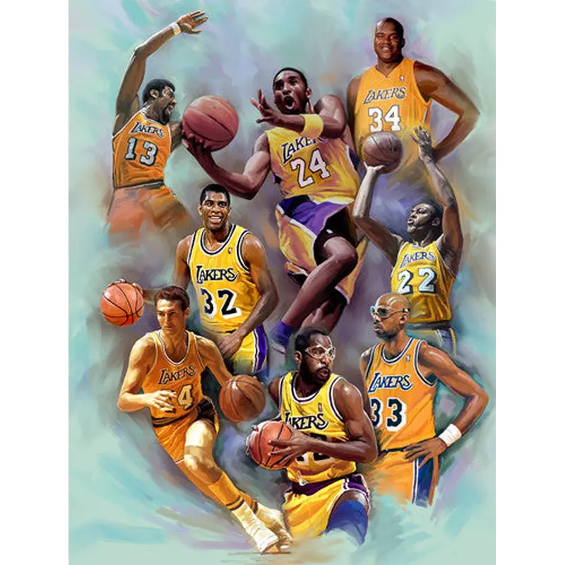 LA Lakers "Legends" by Wishum Gregory Premium Poster Print (L.E. Giclee)