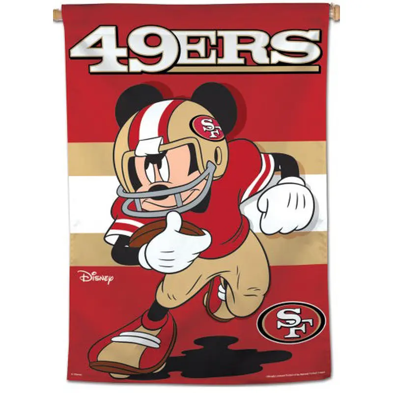 San Francisco 49ers "Storming Mickey" Official NFL Disney Wall BANNER - Wincraft Inc.