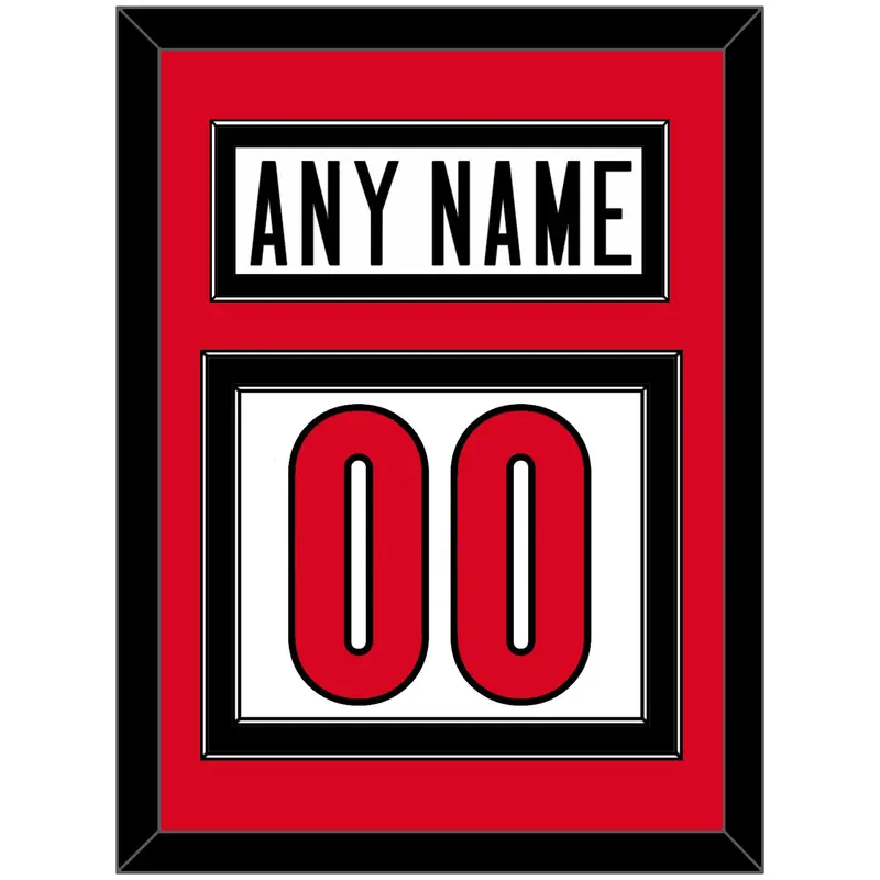 Canada Men's Hockey Nameplate & Number (Back) - 2006 Olympics Home White - Double Mat 2