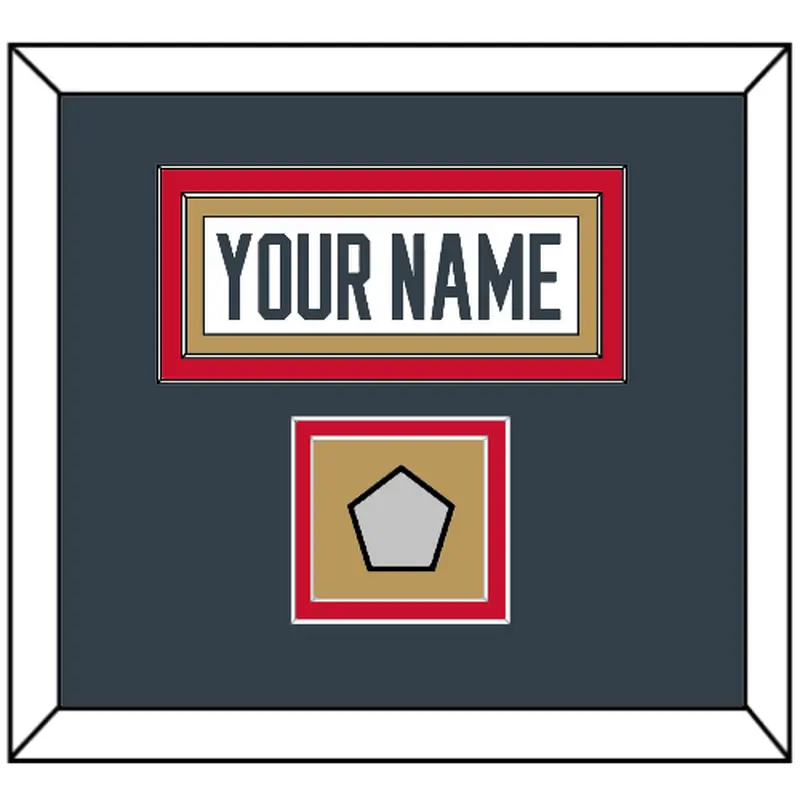 Vegas Nameplate & 2023 Stanley Cup Finals Patch - Road White - Double Mat 4