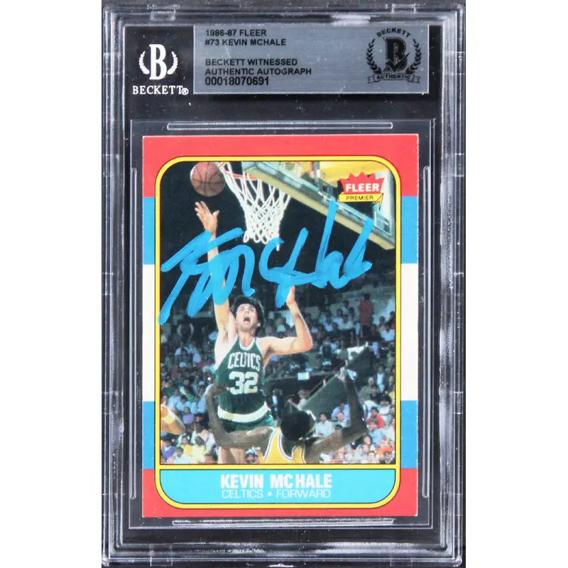 Celtics Kevin McHale Authentic Signed 1986 Fleer #73 Card BAS Slabbed