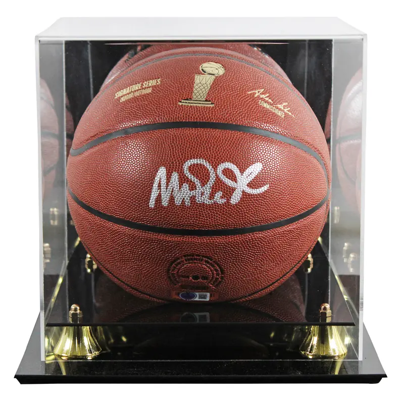 Lakers Magic Johnson Signed Wilson Trophy Series Basketball W/ Case BAS Witness