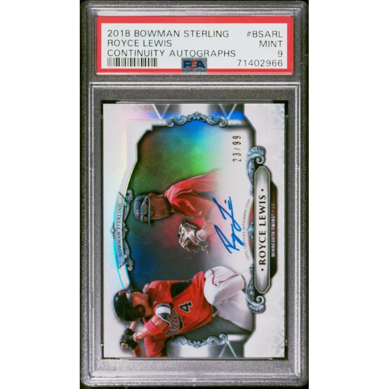 Royce Lewis 2018 Bowman Sterling Continuity Auto #23/99 PSA 9 Mint