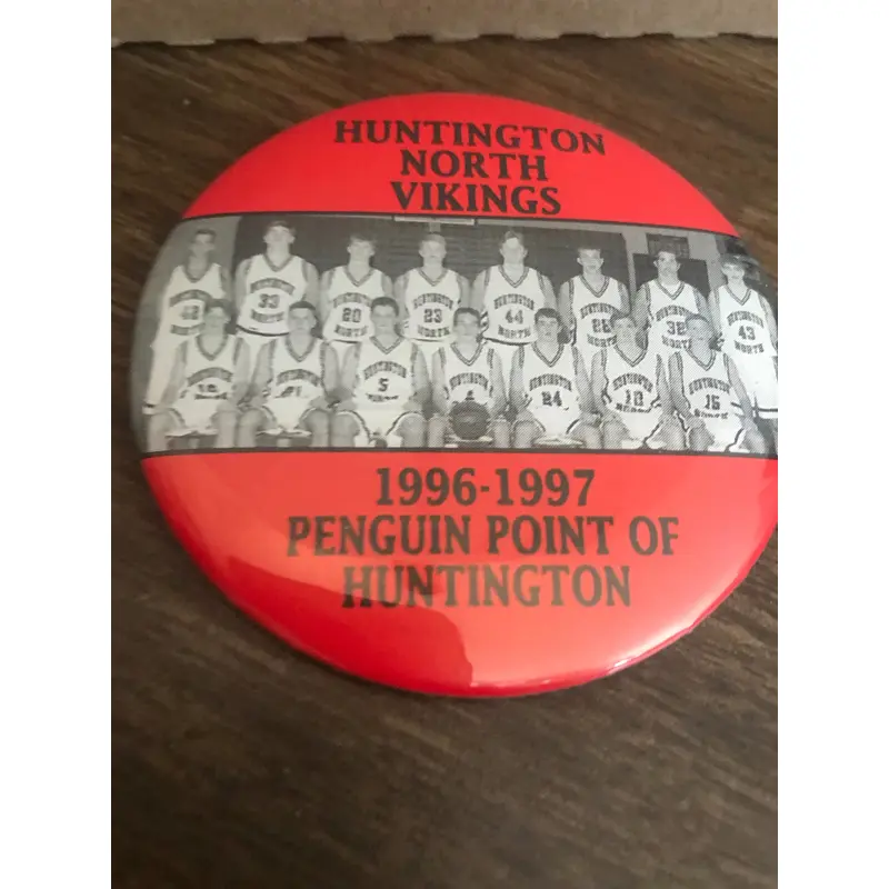 1996-97 Huntington North, Indiana High School Basketball Team Photo Button