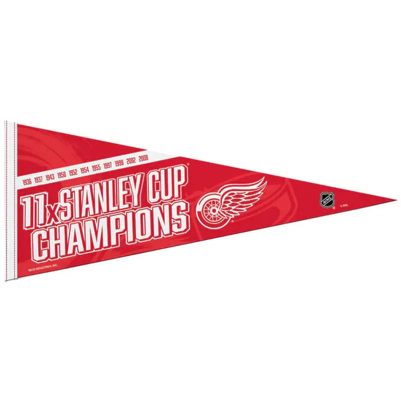 Detroit Red Wings Hockey 11-Time Stanley Cup Champions Felt Pennant - Rico Inc.
