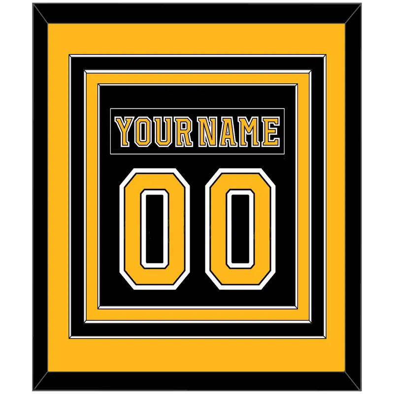Boston Nameplate & Number (Back) Combined - Road Black (1995-2007) - Triple Mat 2