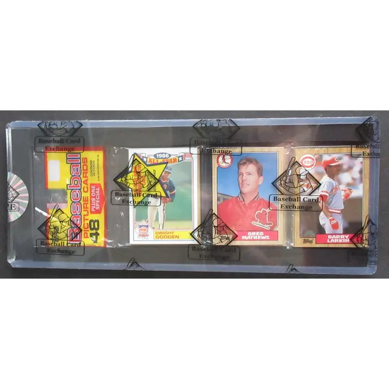 1987 Topps Baseball Unopened Rack Pack (Larkin Top) (BBCE)