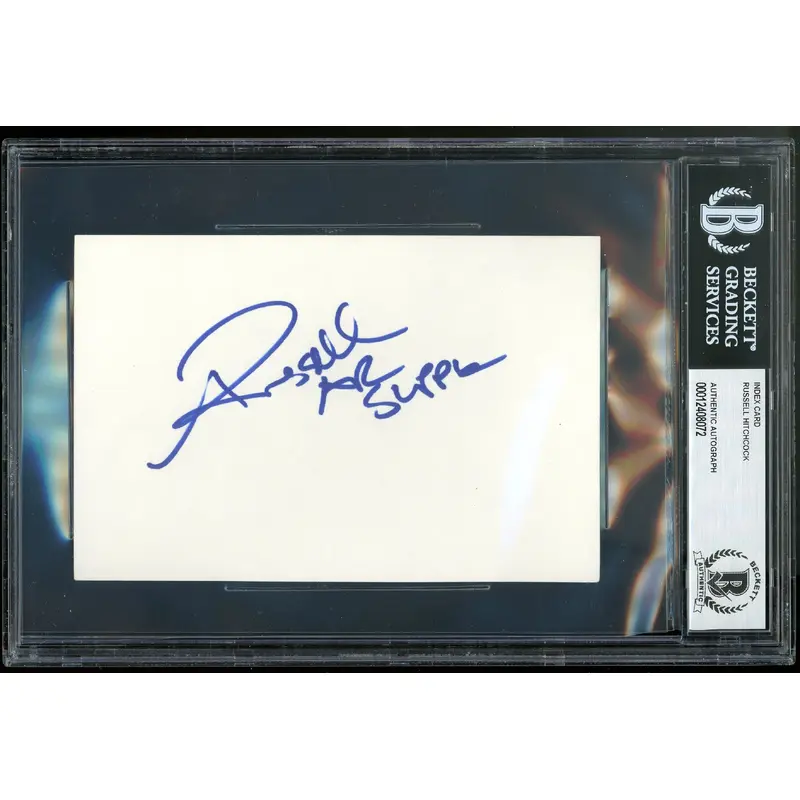 Russell Hitchcock Air Supply Authentic Signed 4x6 Index Card BAS Slabbed