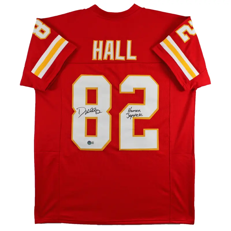 Dante Hall "Human Joystick" Authentic Signed Red Pro Style Jersey BAS Witnessed