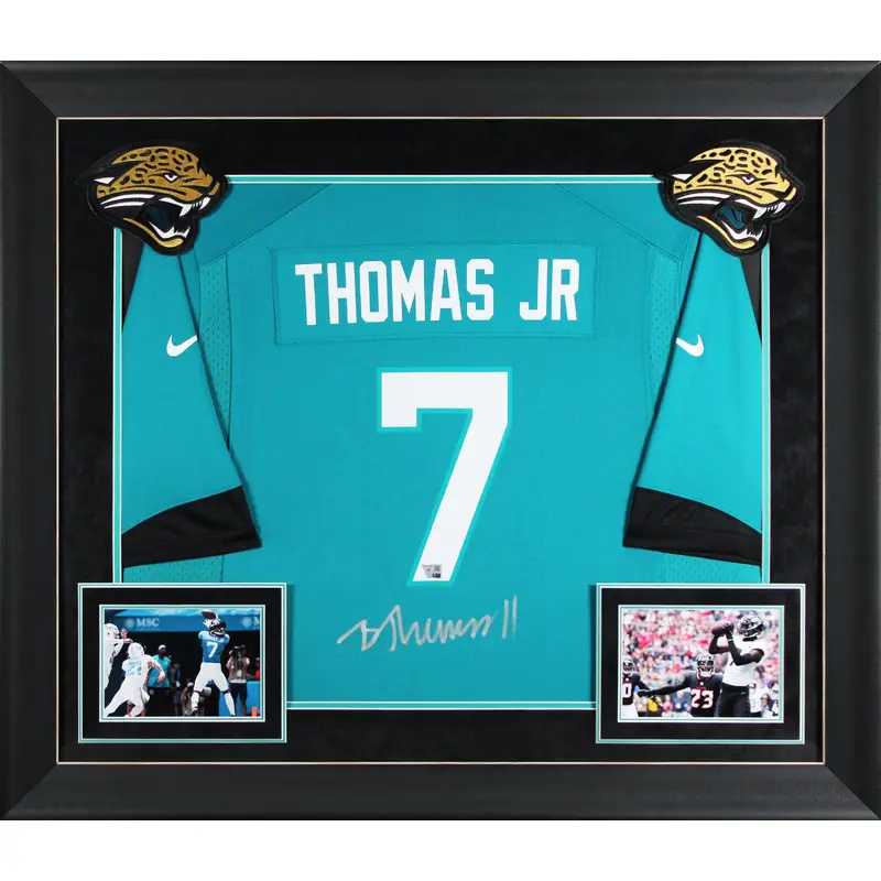 Jaguars Brian Thomas Jr. Authentic Signed Teal Nike Game Framed Display Fanatics
