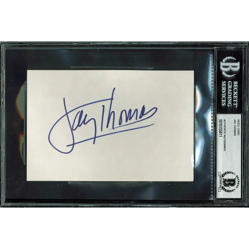 Jay Thomas Mork & Mindy Authentic Signed 4x6 Index Card Autographed BAS Slabbed