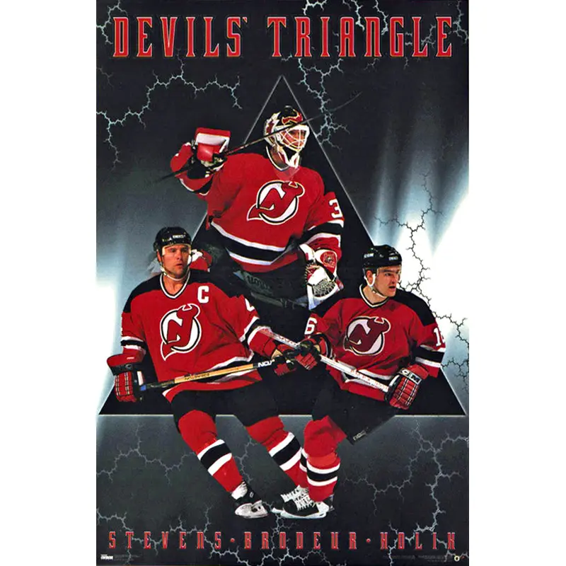 New Jersey Devils "Devils' Triangle" Poster (Stevens, Brodeur, Holik) - Costacos 1998