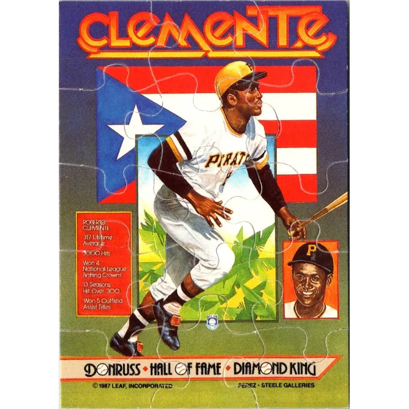 1987 Donruss Super Diamond Kings Roberto Clemente Puzzle #NNO