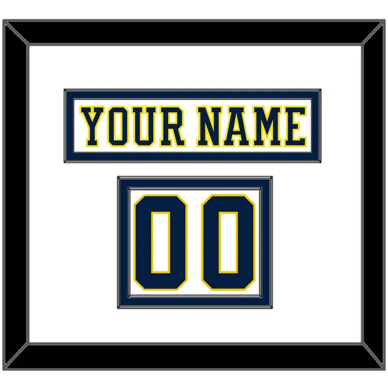 Michigan Hockey Nameplate & Number (Shoulder) - Home White (2019-2020) - Double Mat 1