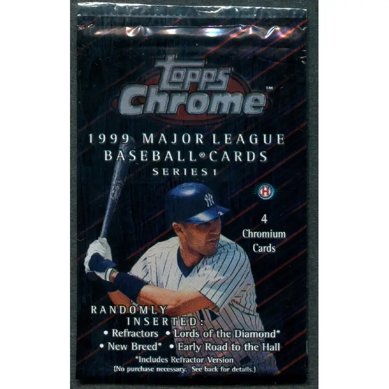 1999 Topps Chrome Baseball Unopened Series 1 Pack (Hobby) (4)