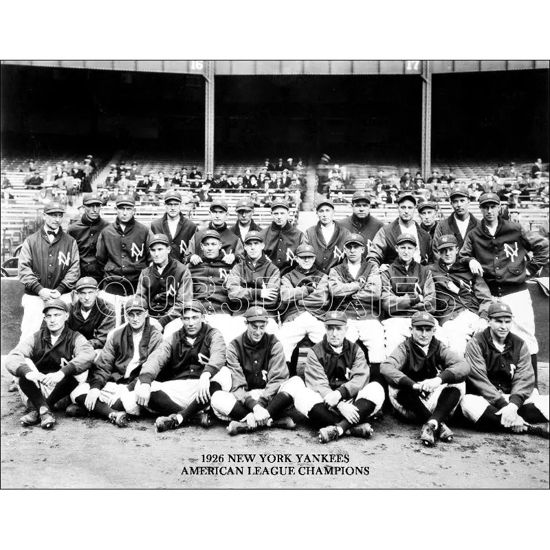 1926 New York Yankees 11X14 Photo - Gehrig Ruth Hoyt Lazzeri - 1206