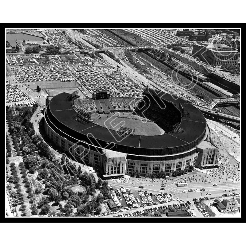 1936 Cleveland Municipal Stadium 8X10 Photo - Indians Browns - 1039