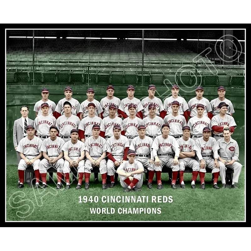 1940 Cincinnati Reds Colorized 8X10 Photo - Lombardi Dimaggio Vander Meer - 1499