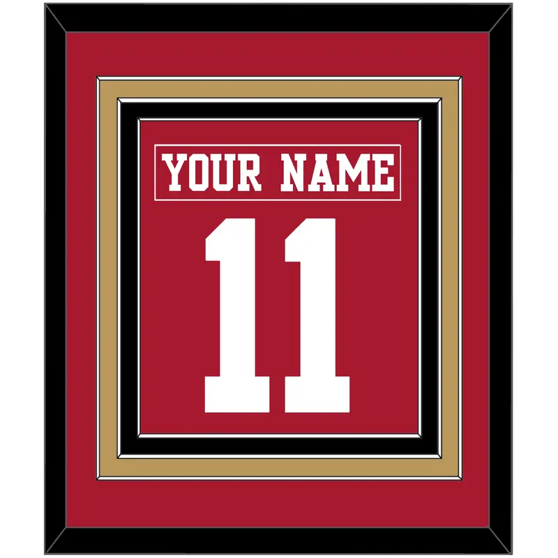 San Francisco Nameplate & Number (Back) Combined - Home Red - Triple Mat 3