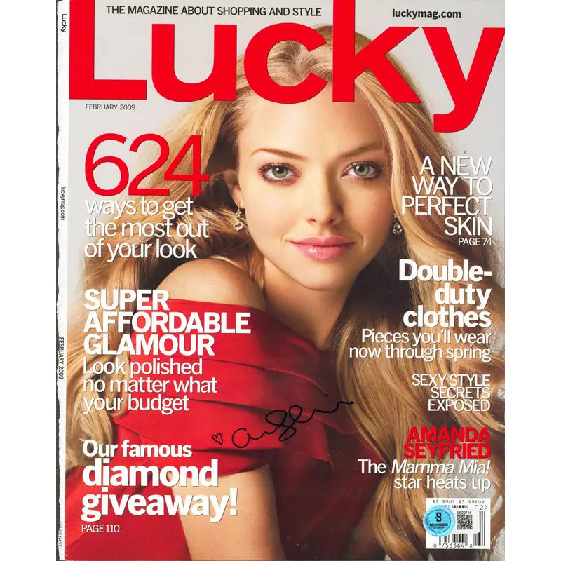 Amanda Seyfried Authentic Signed February 2009 Lucky Magazine Cover BAS #BS20714