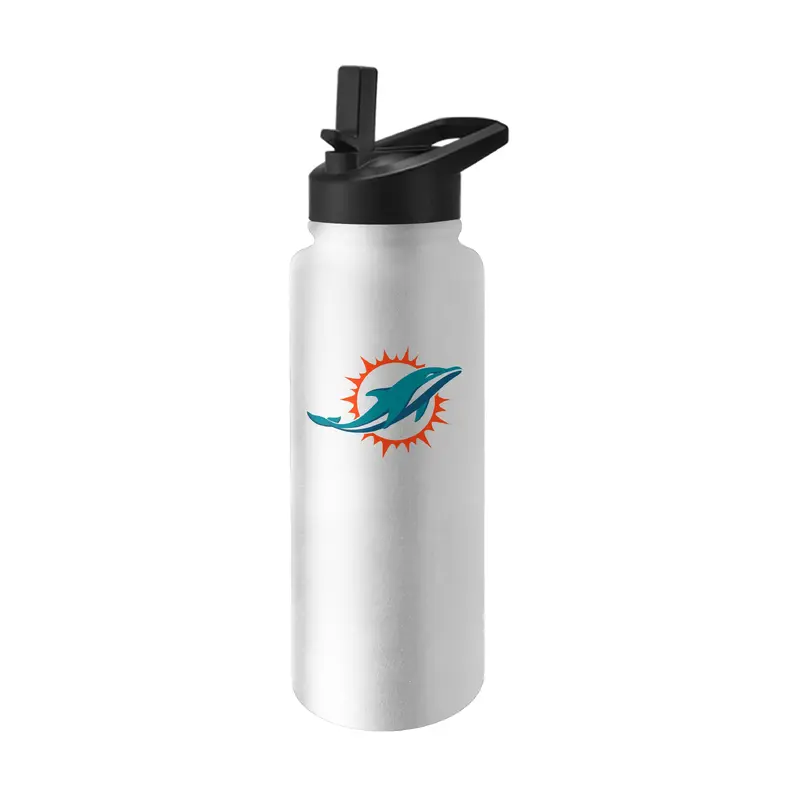 Miami Dolphins Quencher Logo Flip Top Water Bottle