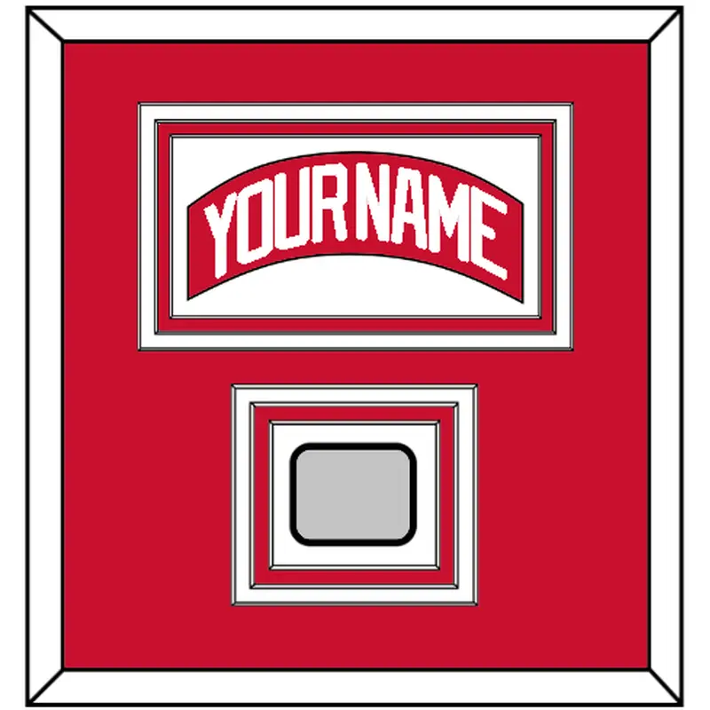 Detroit Nameplate & 2008 Stanley Cup Champions Patch - Home Red (2007-2017) - Triple Mat 1