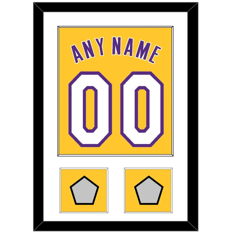 Los Angeles Name & Number With 2 Trophy Patches - Home Yellow (1999-2018) - Single Mat 1