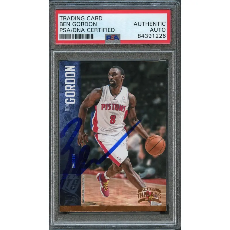 2012-13 Panini Threads #39 Ben Gordon Signed Card AUTO PSA Slabbed Pistons