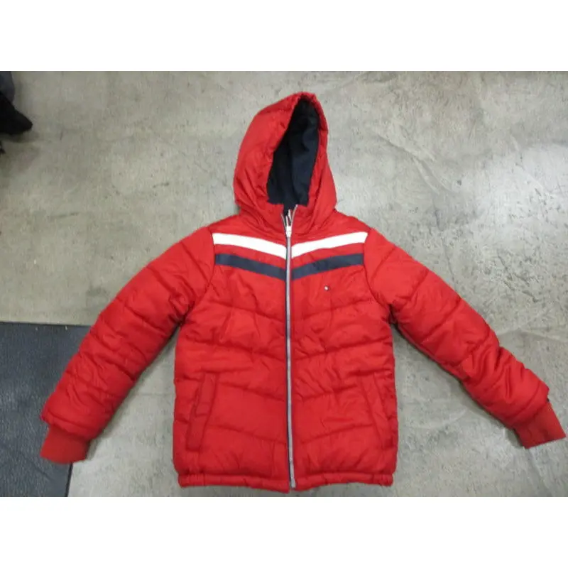 Used Tommy Hilfiger Big Boy David Hooded Puffer Red Jacket - Small