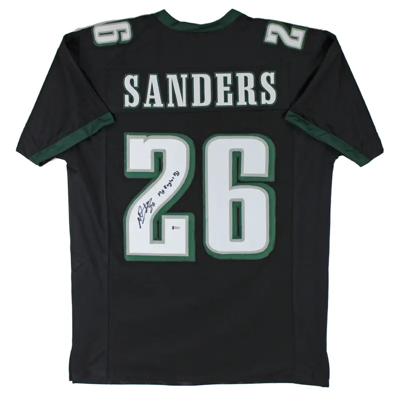 Miles Sanders Fly Eagles Fly Authentic Signed Black Pro Style Jersey BAS Witness