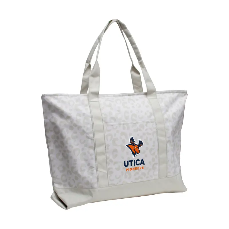 Utica College Leopard Pattern Tote
